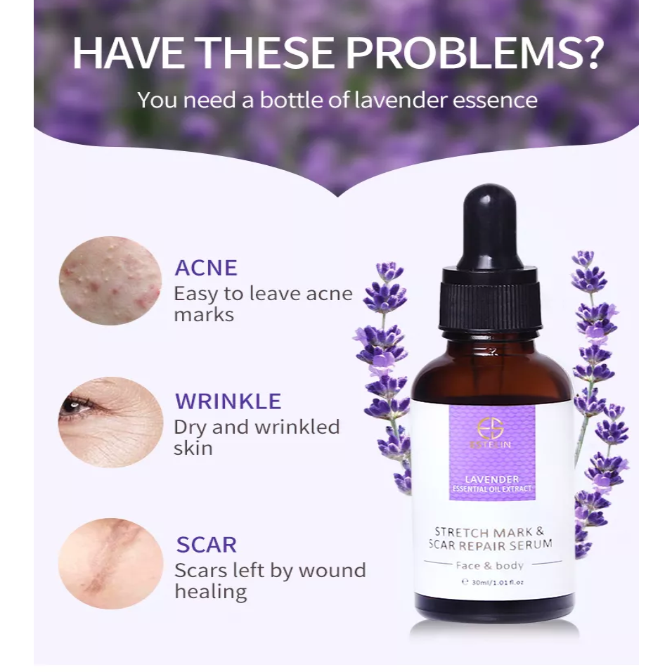 Combo - Dr. Rashel Slimming Slim Line Hot Cream & Estelin Lavender Essential Oil Extract Stretch Mark, Scar Repair Serum