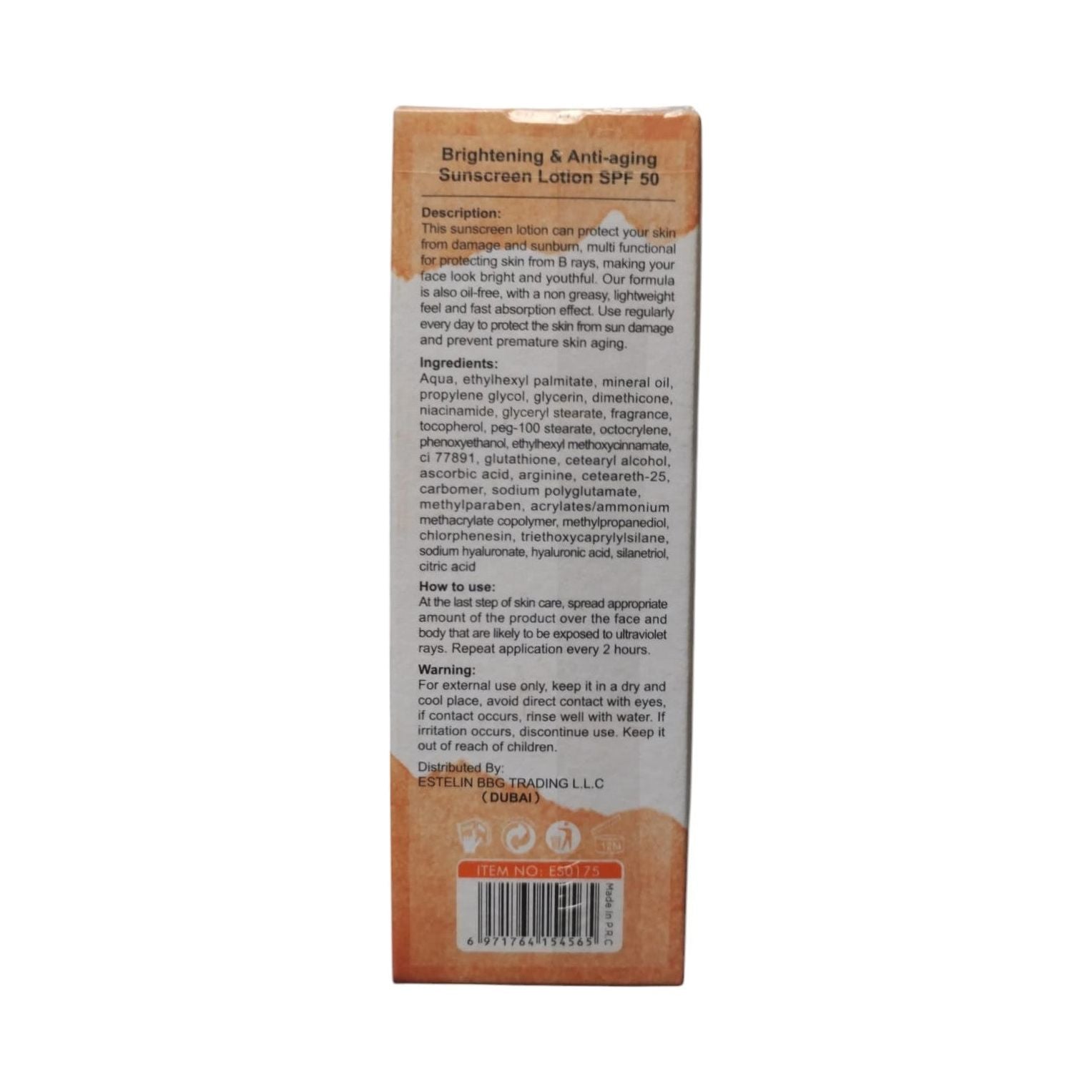 Estelin Brightening & Anti- Aging Sunscreen Lotion SPF 50