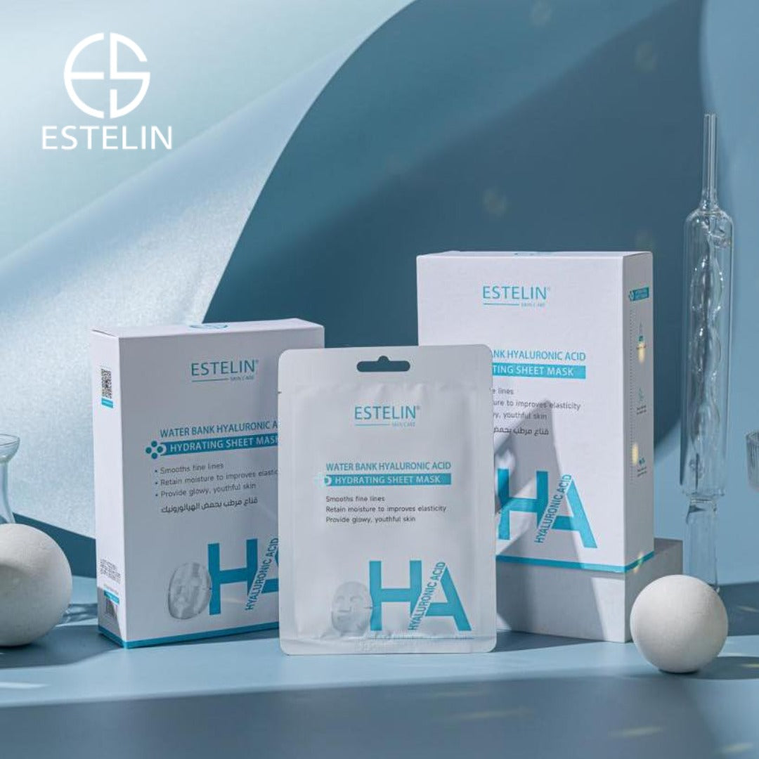 Estelin Water Bank Hyaluronic Acid Hydrating Sheet Mask (Pack of 10)