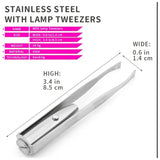 Tweezer With LED Light,Stainless Steel