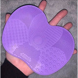 Apple-Shaped Silicone Brush Cleaning Pad.(purple)