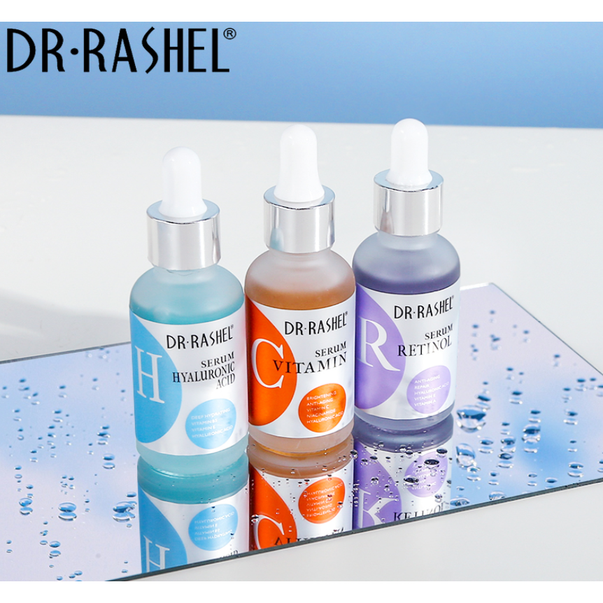 Combo - Dr. Rashel Complete Facial Serum 3 Piece Set & Rose Quartz Facial Massage Roller
