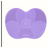 Apple-Shaped Silicone Brush Cleaning Pad.(purple)