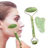 Real Stone Roller and Gua Sha - Green