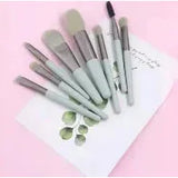 8 Piece Mini  Makeup Brushes - Light Green