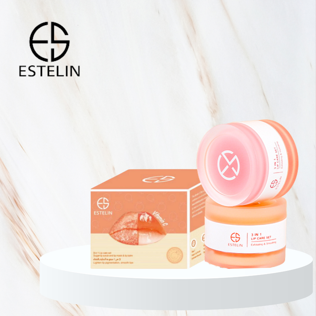Combo - Estelin 3 in 1 Lip Care Set Peach & Vitamin C
