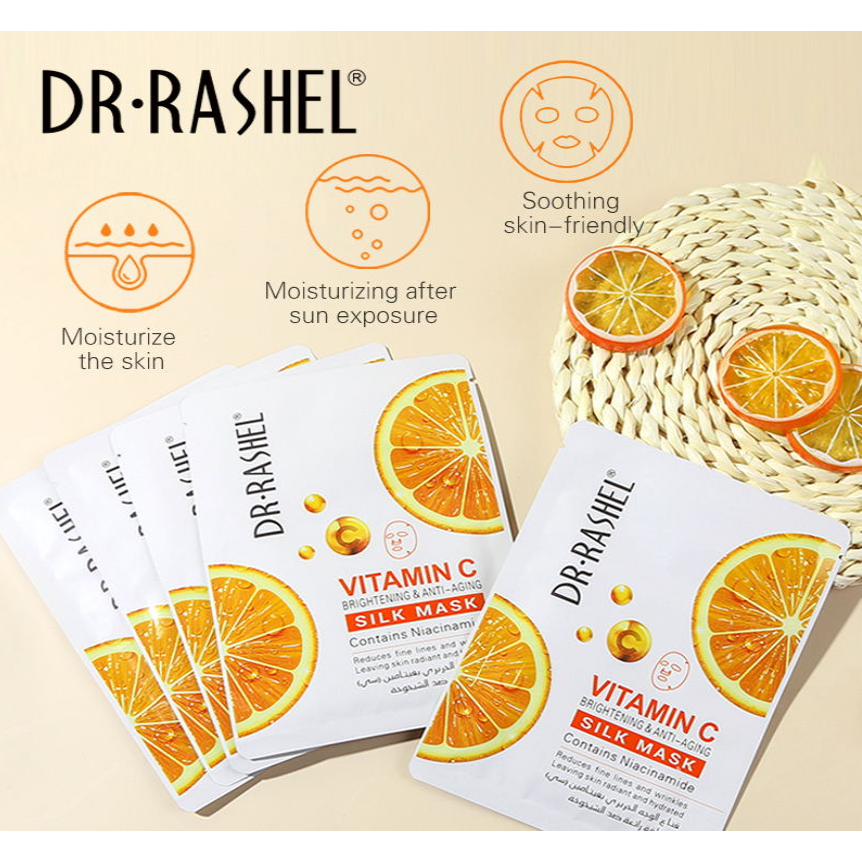 Pack of 5 - Dr. Rashel Vitamin C Brightening & Anti-Aging Silk Mask