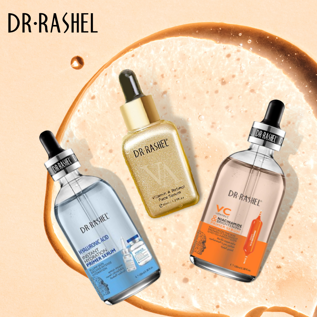 Combo - Dr. Rashel Vitamin A Rentinol Face Serum, Hyaluronic Acid Primer Serum & Vitamin C  Primer Serum