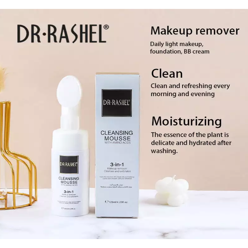 Combo - Dr. Rashel Rose Oil Essence & Eye Gel Cream & Cleansing Mousse