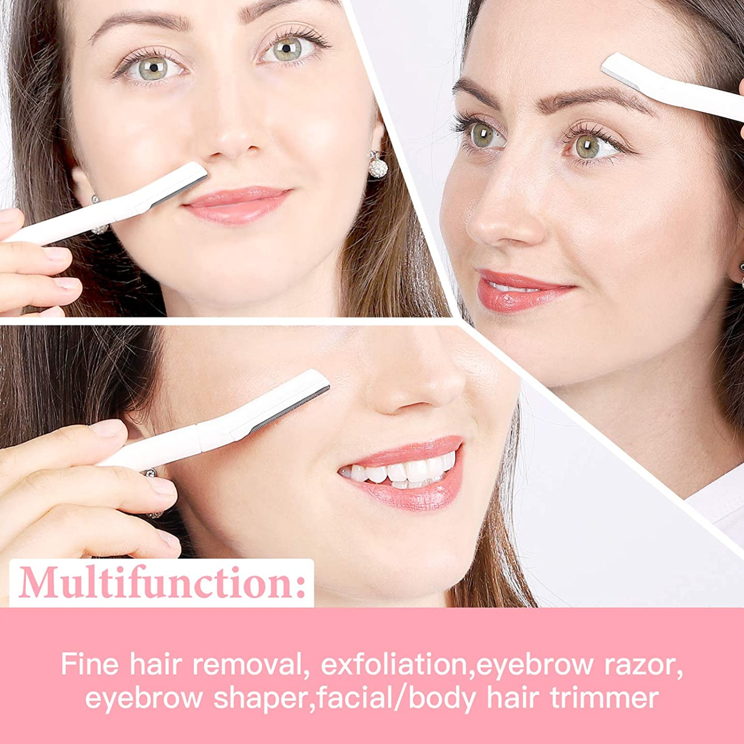 3 Pack - Dermaplaning and Eyebrow Razor - Pink – Dr Rashel