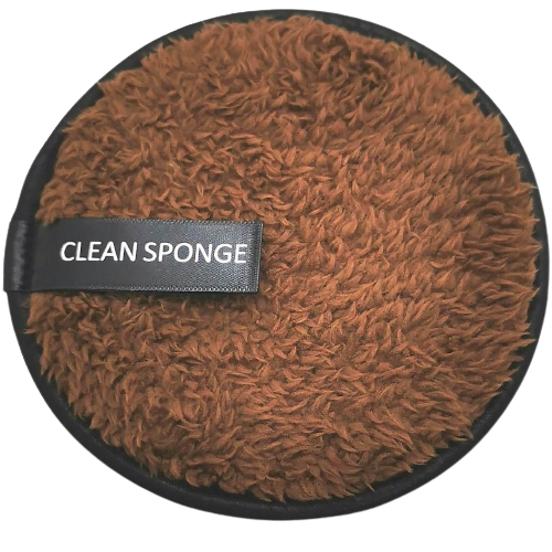 Dual Facial Cleaning Sponge - Brown